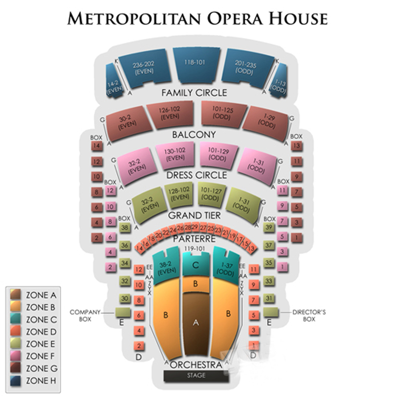 Metropolitan Opera House Theatre Seating Chart- Theatre In ...