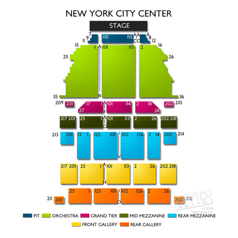 Snapple Theater Center Seating Chart