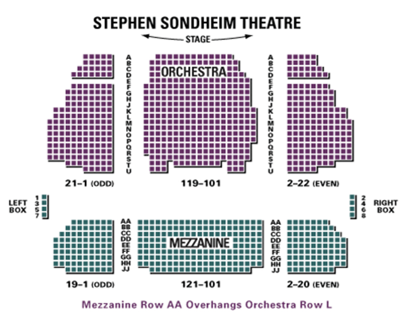 Stephen Sondheim Theatre New York Seating Chart