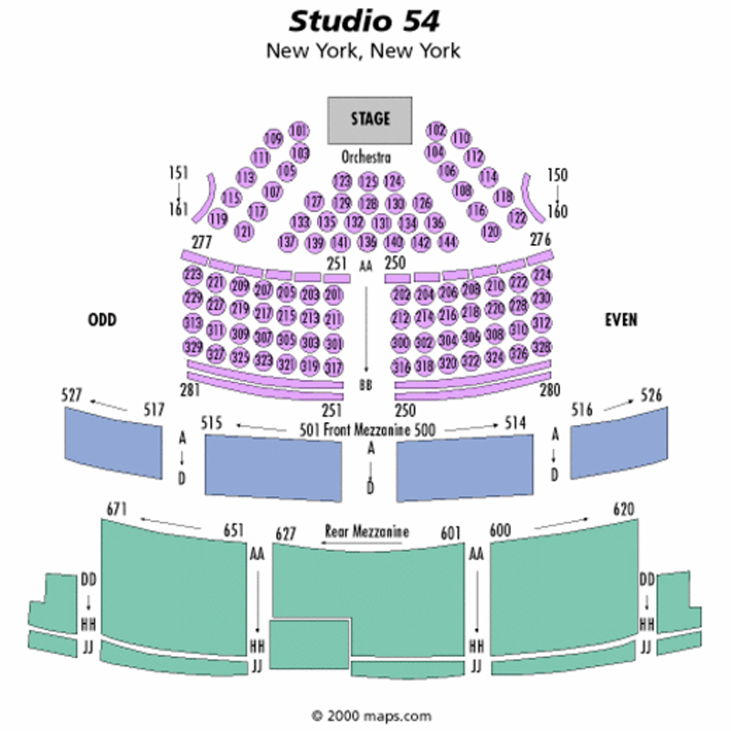 Studio 54 Theatre New York Seating Chart