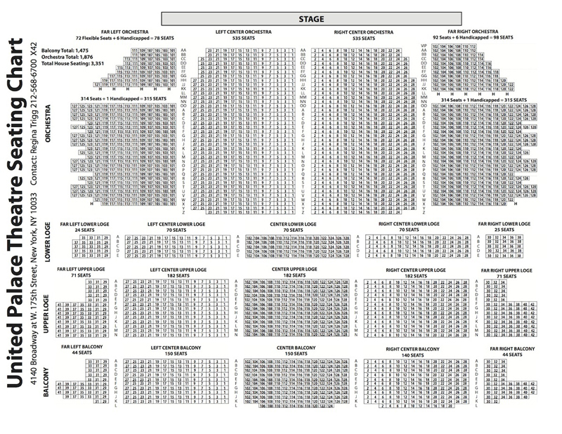 United Palace Theatre Seating Chart- Theatre In New York